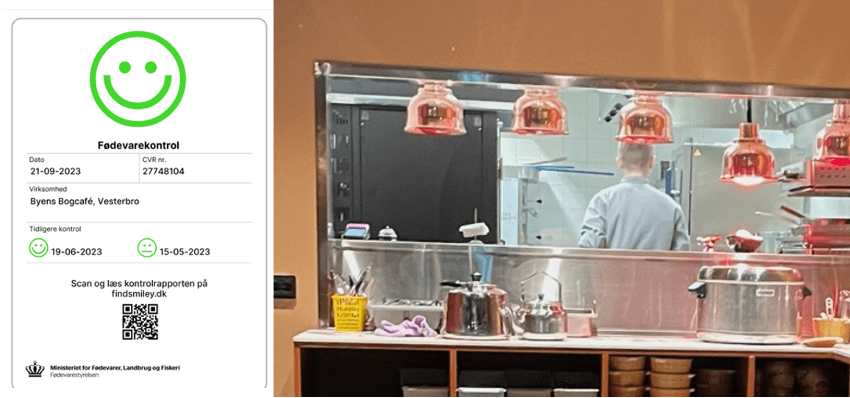 El resultado de las inspecciones de sanidad en la entrada del restaurante